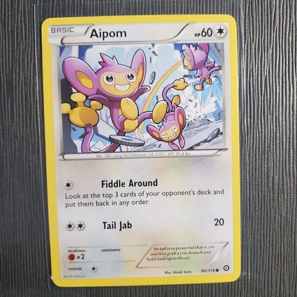 Pokemon TCG - Aipom - 90/114 - Steam Siege -  Colorless - Common -MP - Picture 3 of 3